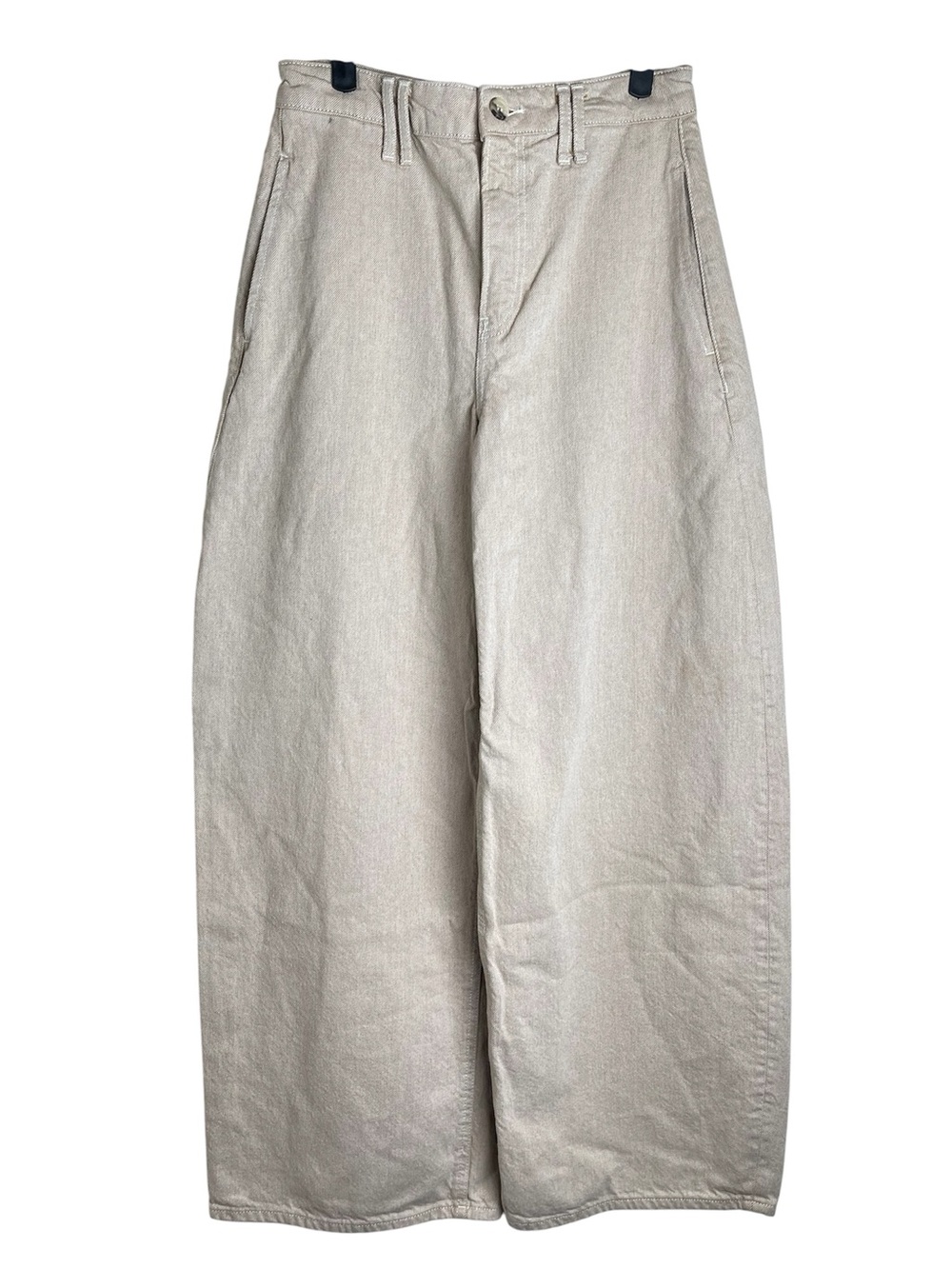 Zara Beige High Waist Wide Leg Jeans Pants Size 8